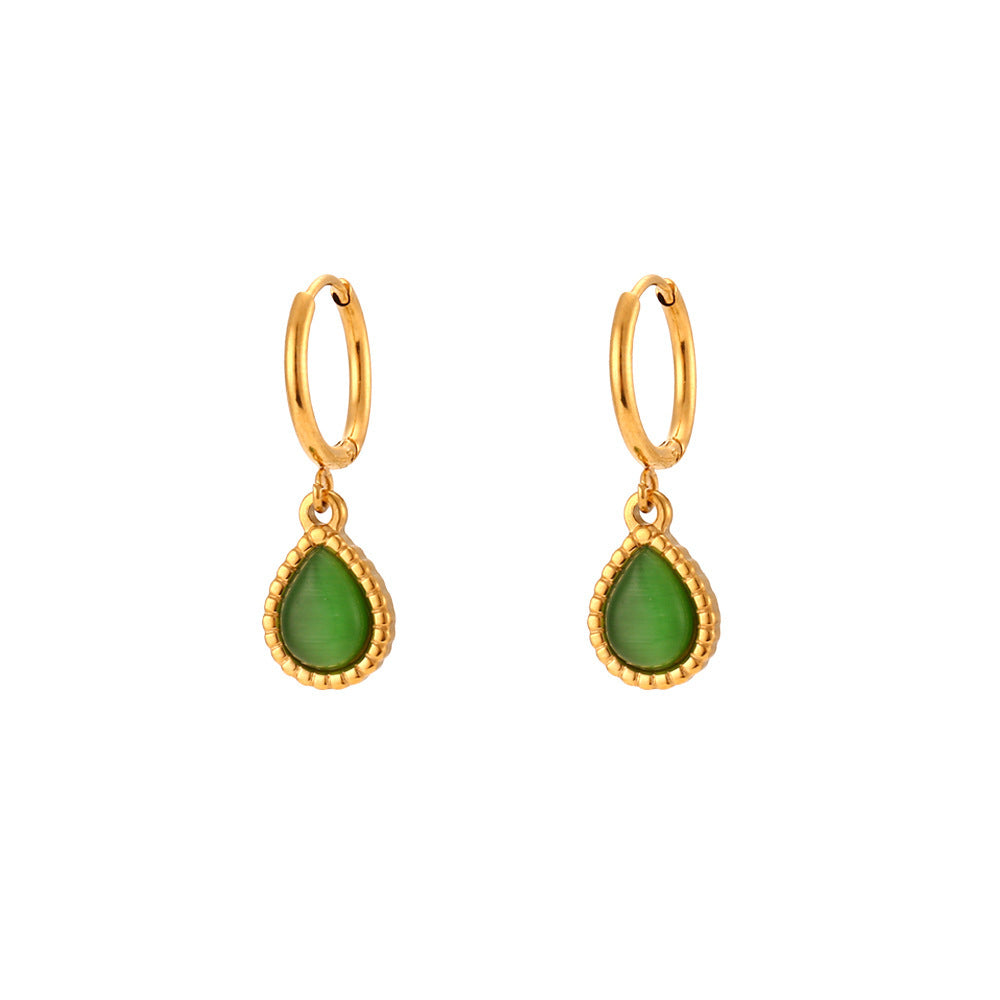 Minimalistic Water Drops Opal Earrings & Necklace