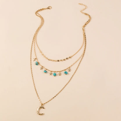 Turquoise Star Multi-Layered Necklace