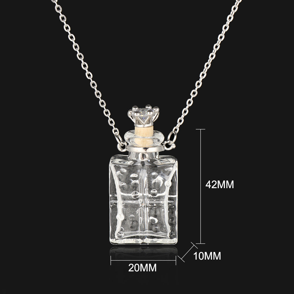 Transparent Glass Essential Oil Perfume Necklace