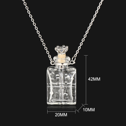 Transparent Glass Essential Oil Perfume Necklace