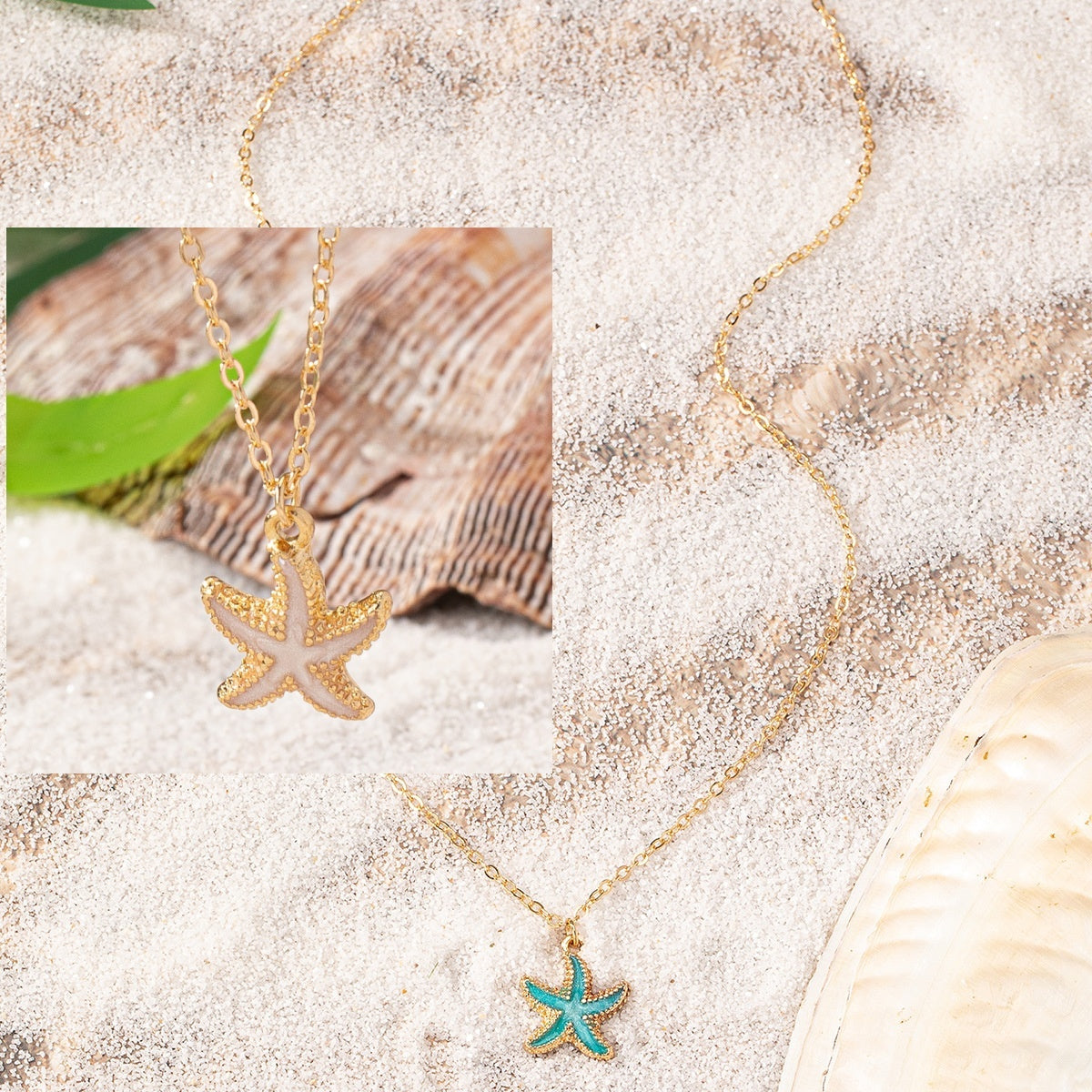 Dripping Starfish Pendant Necklaces