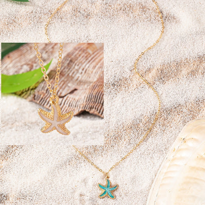 Dripping Starfish Pendant Necklaces