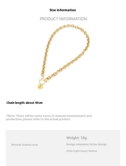 A–Z Initial Alphabet Letter Necklace with Heart Pendant