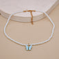 White Pearl Butterfly Choker Necklace