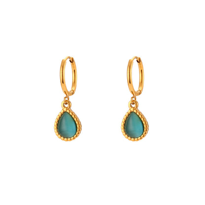 Minimalistic Water Drops Opal Earrings & Necklace