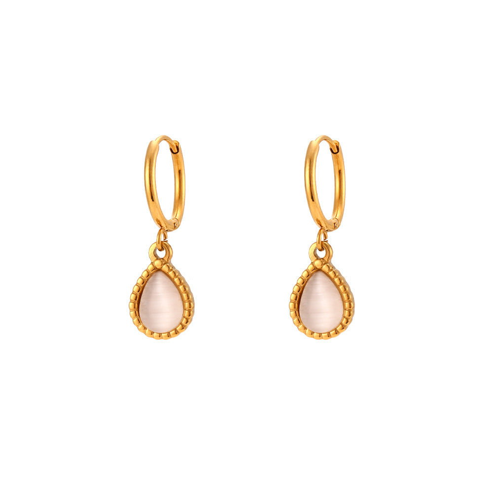 Minimalistic Water Drops Opal Earrings & Necklace