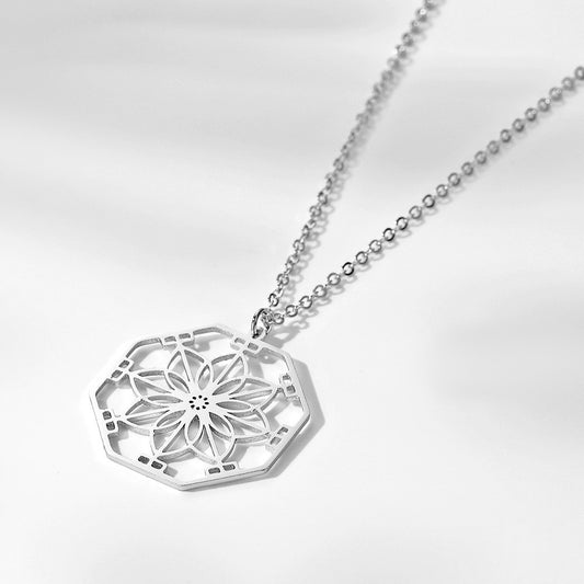 Mandala Flower Pendant Necklace