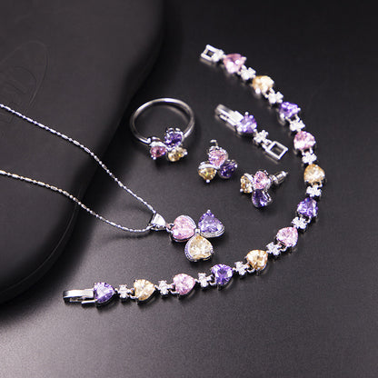 Clover Zircon Diamond Jewellery Set