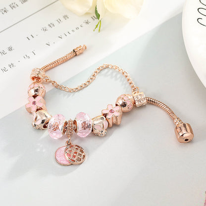 Love Geometric Rose Gold Bracelet for Women