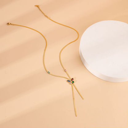 Gold Butterfly Stainless Steel Necklace