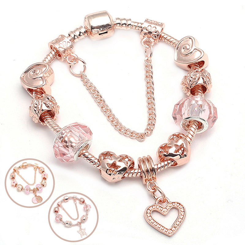 Love Geometric Rose Gold Bracelet for Women