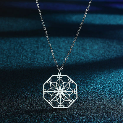 Mandala Flower Pendant Necklace