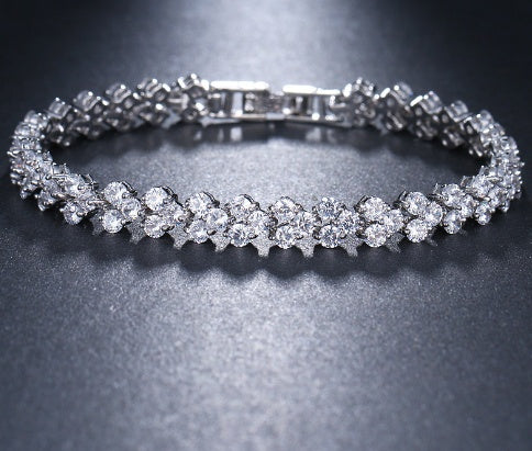 Exotic Zircon Flower Bracelet