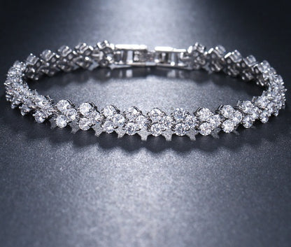 Exotic Zircon Flower Bracelet