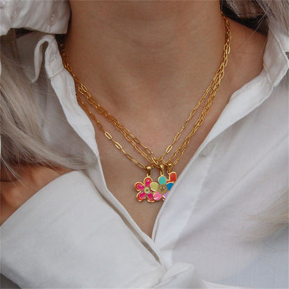 Red Irregular Flower Necklace
