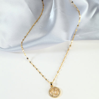 Golden Twelve Constellation Pendant Necklace