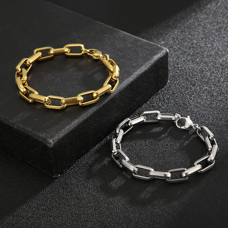 Titanium Steel Geometric Chain Bracelet