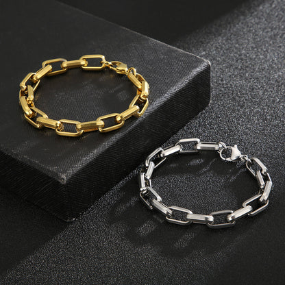 Titanium Steel Geometric Chain Bracelet