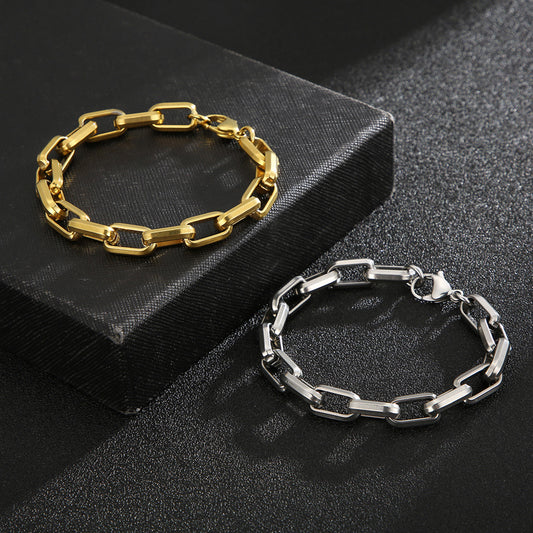 Titanium Steel Geometric Chain Bracelet