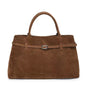 Solid Faux Suede Handbag
