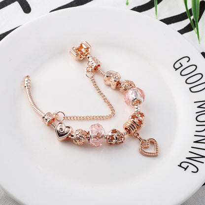 Love Geometric Rose Gold Bracelet for Women