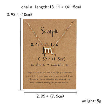 12 Zodiac Sign Constellation Pendant Necklace