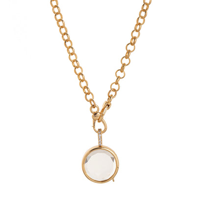 Retro Personalized Glass Charm Locket Box Necklace