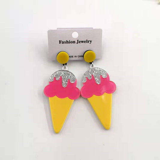 Acrylic Banana & Ice Cream Cartoon Earrings