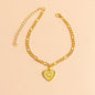 Gold Initial Letter Anklet for Women