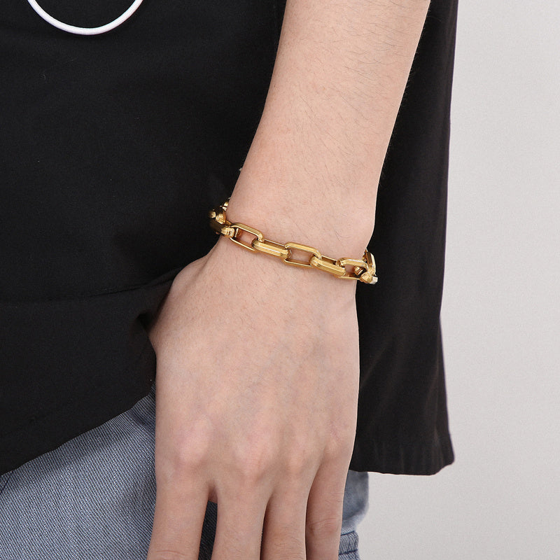 Titanium Steel Geometric Chain Bracelet