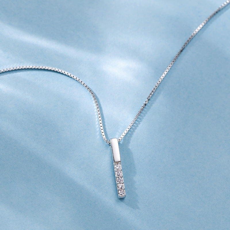Vertical Bar Clavicle Necklace, S925 Sterling Silver