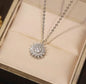 Rotatable Sunflower Necklace with Diamonds