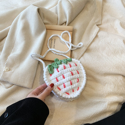 Handmade Knitted Wool Strawberry Crossbody Bag