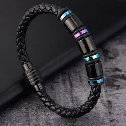 Leather Titanium Steel Bracelet