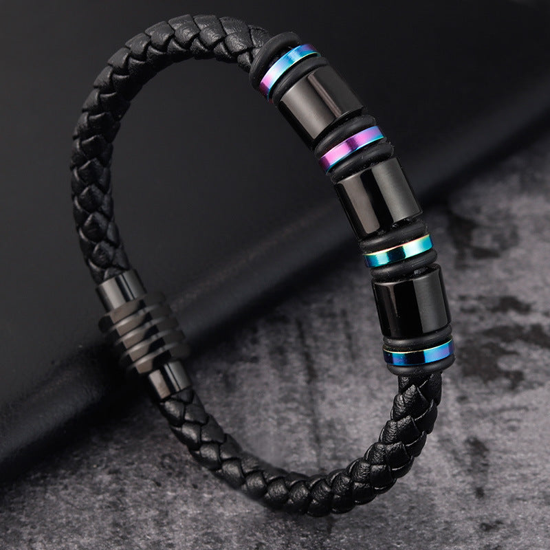Leather Titanium Steel Bracelet