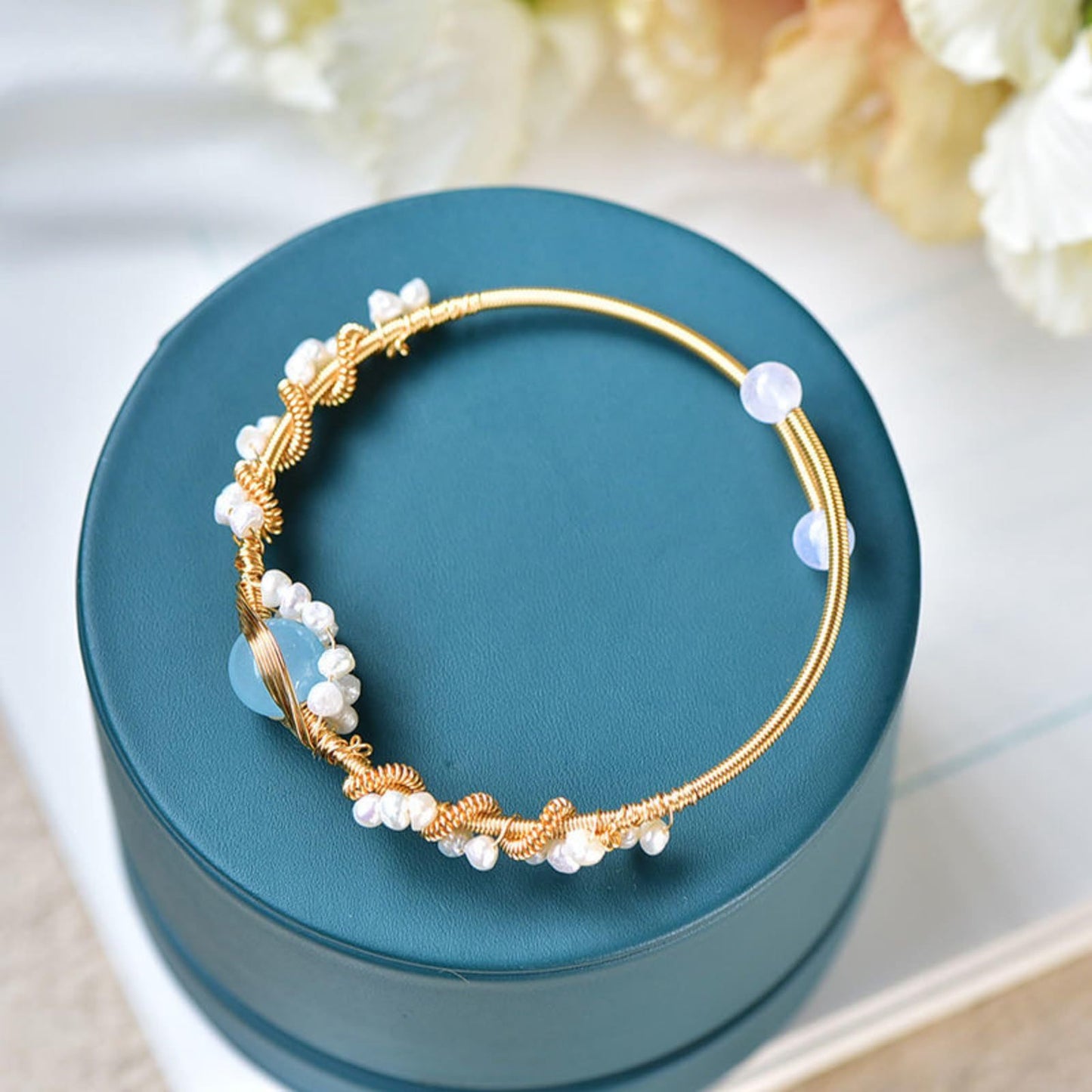 Gold Plated Pearl Bracelet