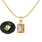Luminous Pendant 26 Letter Square Necklace