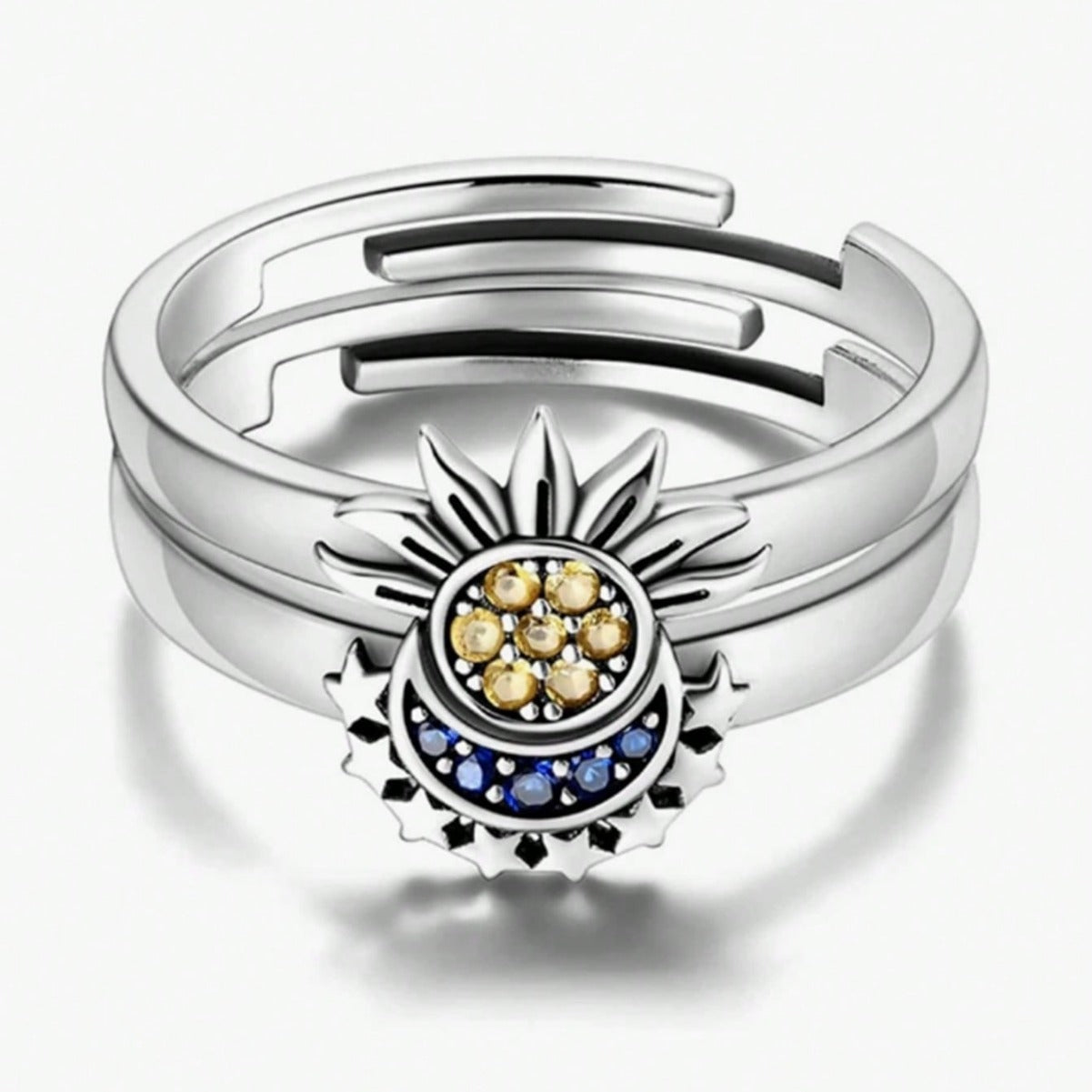 Sun and Moon Couple Rings