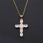 Copper Zircon Cross Pendant Necklace