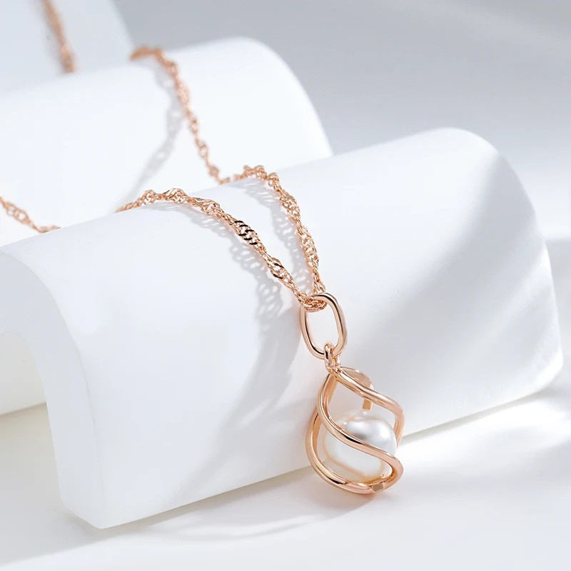 Rose Gold Temperament Hollow Zircon Pendant Collarbone Necklace