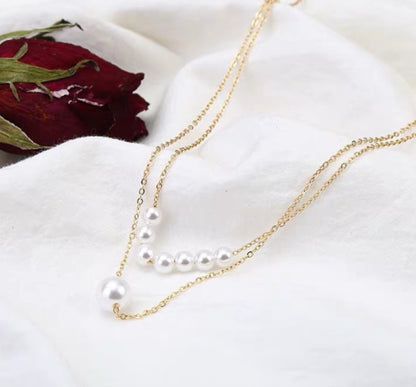 Double Pearl Necklace