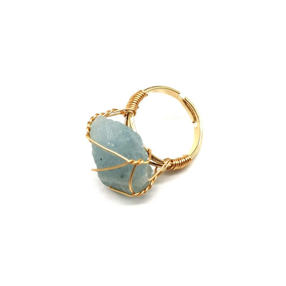 Adjustable Rough Stone Agate Ring