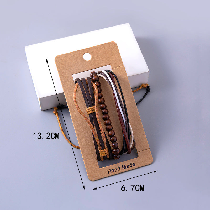 Vintage Multilayer Leather Adjustable Bracelet Set