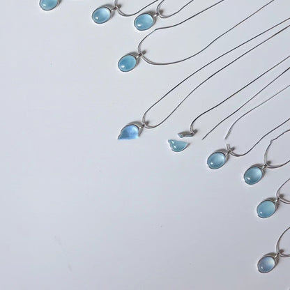 Oval Water Drop Pendant Necklace