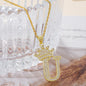 Gold Crown A-Z Pendant Necklace