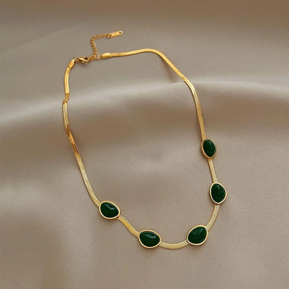 Green Stone Crystal Jewellery Set