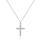 Cross Full Diamond Crown Rotatable Necklace