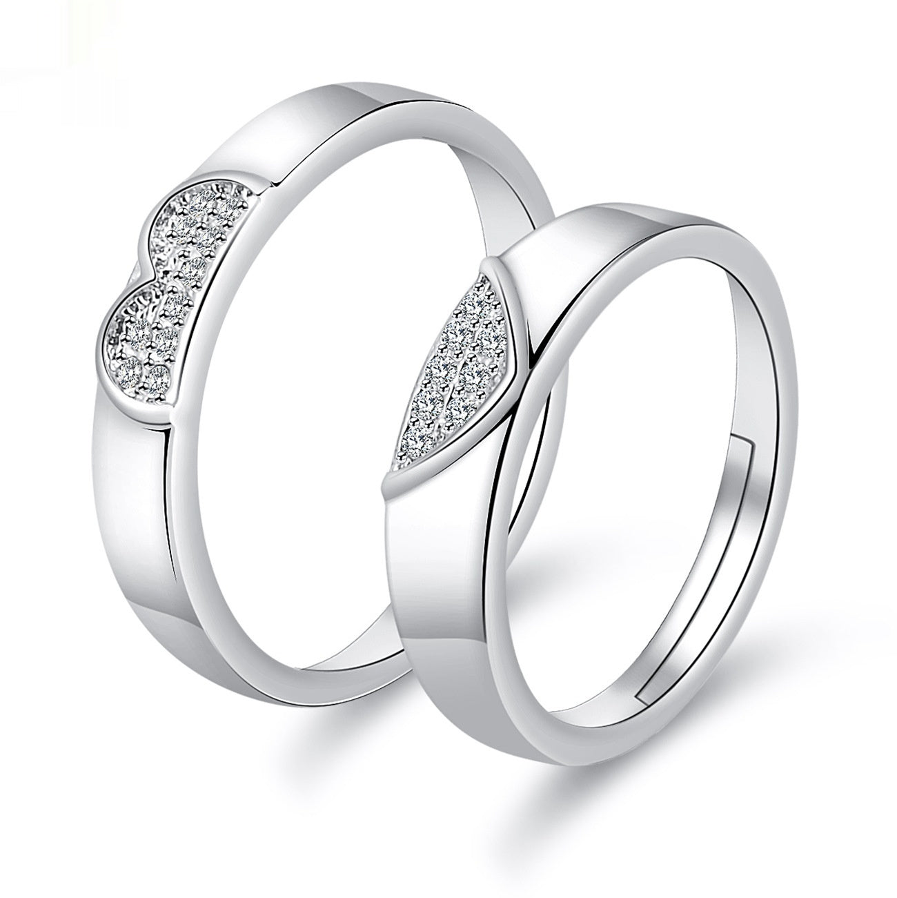 Moissanite Engagement Couple Rings