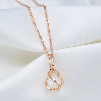 Rose Gold Temperament Hollow Zircon Pendant Collarbone Necklace