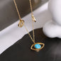 Gold Blue Turquoise Devil’s Eye Necklace - Trendy Radar